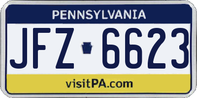 PA license plate JFZ6623