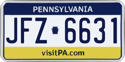 PA license plate JFZ6631