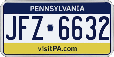 PA license plate JFZ6632