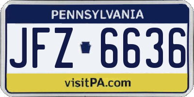 PA license plate JFZ6636