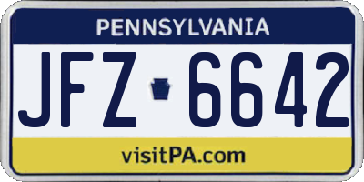 PA license plate JFZ6642