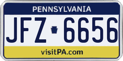 PA license plate JFZ6656