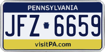 PA license plate JFZ6659