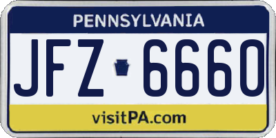 PA license plate JFZ6660