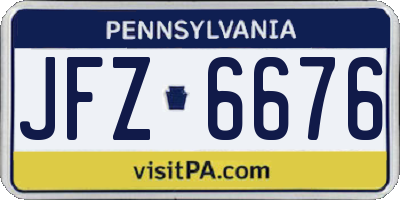 PA license plate JFZ6676