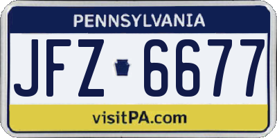 PA license plate JFZ6677