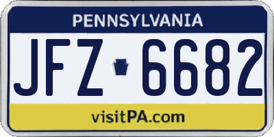 PA license plate JFZ6682