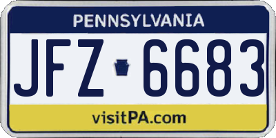 PA license plate JFZ6683