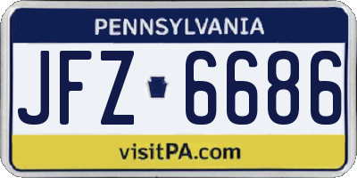 PA license plate JFZ6686