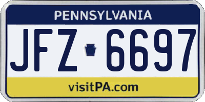 PA license plate JFZ6697