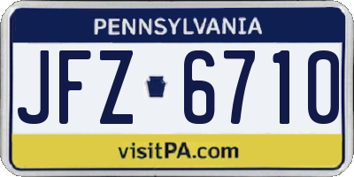 PA license plate JFZ6710