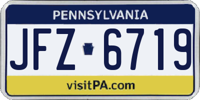 PA license plate JFZ6719