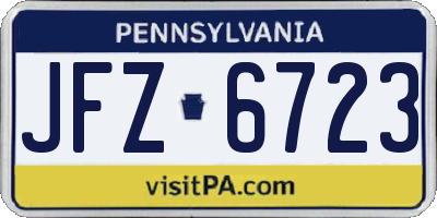 PA license plate JFZ6723