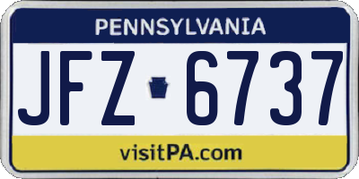 PA license plate JFZ6737