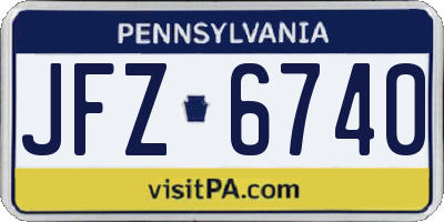 PA license plate JFZ6740