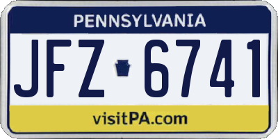 PA license plate JFZ6741