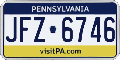 PA license plate JFZ6746