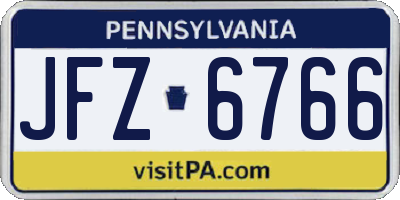 PA license plate JFZ6766