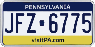 PA license plate JFZ6775