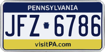 PA license plate JFZ6786