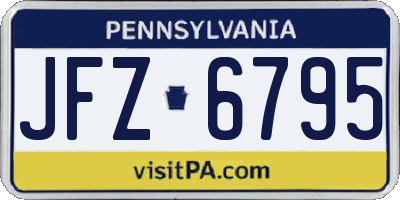 PA license plate JFZ6795