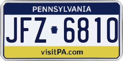 PA license plate JFZ6810