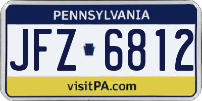 PA license plate JFZ6812