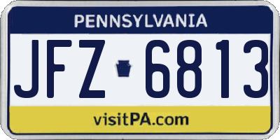 PA license plate JFZ6813