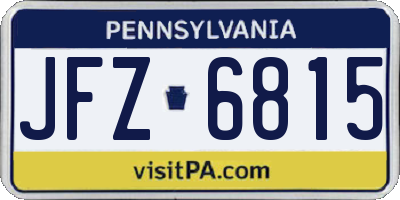 PA license plate JFZ6815