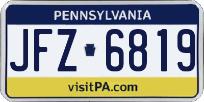 PA license plate JFZ6819