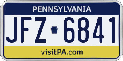 PA license plate JFZ6841