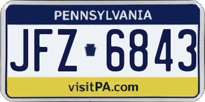 PA license plate JFZ6843