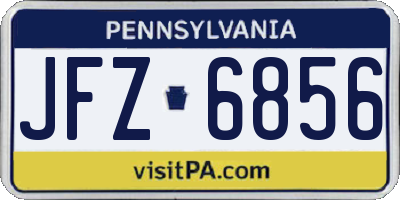 PA license plate JFZ6856