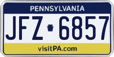 PA license plate JFZ6857
