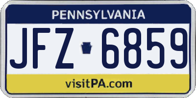 PA license plate JFZ6859