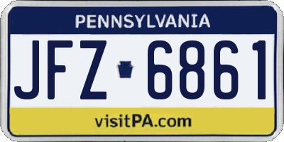 PA license plate JFZ6861