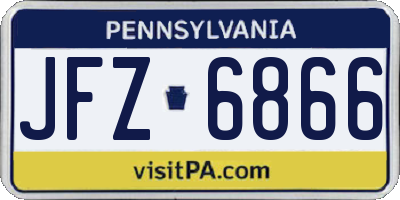 PA license plate JFZ6866