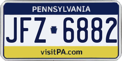 PA license plate JFZ6882