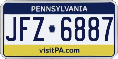 PA license plate JFZ6887