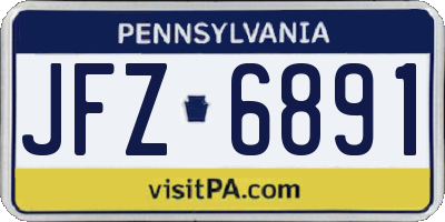 PA license plate JFZ6891