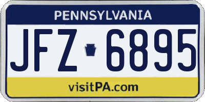 PA license plate JFZ6895