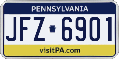 PA license plate JFZ6901