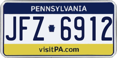 PA license plate JFZ6912