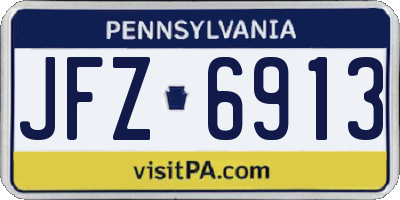 PA license plate JFZ6913