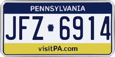 PA license plate JFZ6914