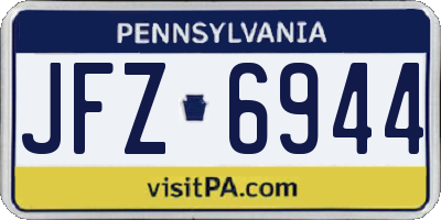 PA license plate JFZ6944