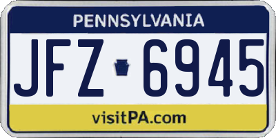 PA license plate JFZ6945
