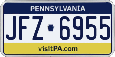 PA license plate JFZ6955