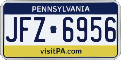 PA license plate JFZ6956