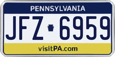 PA license plate JFZ6959